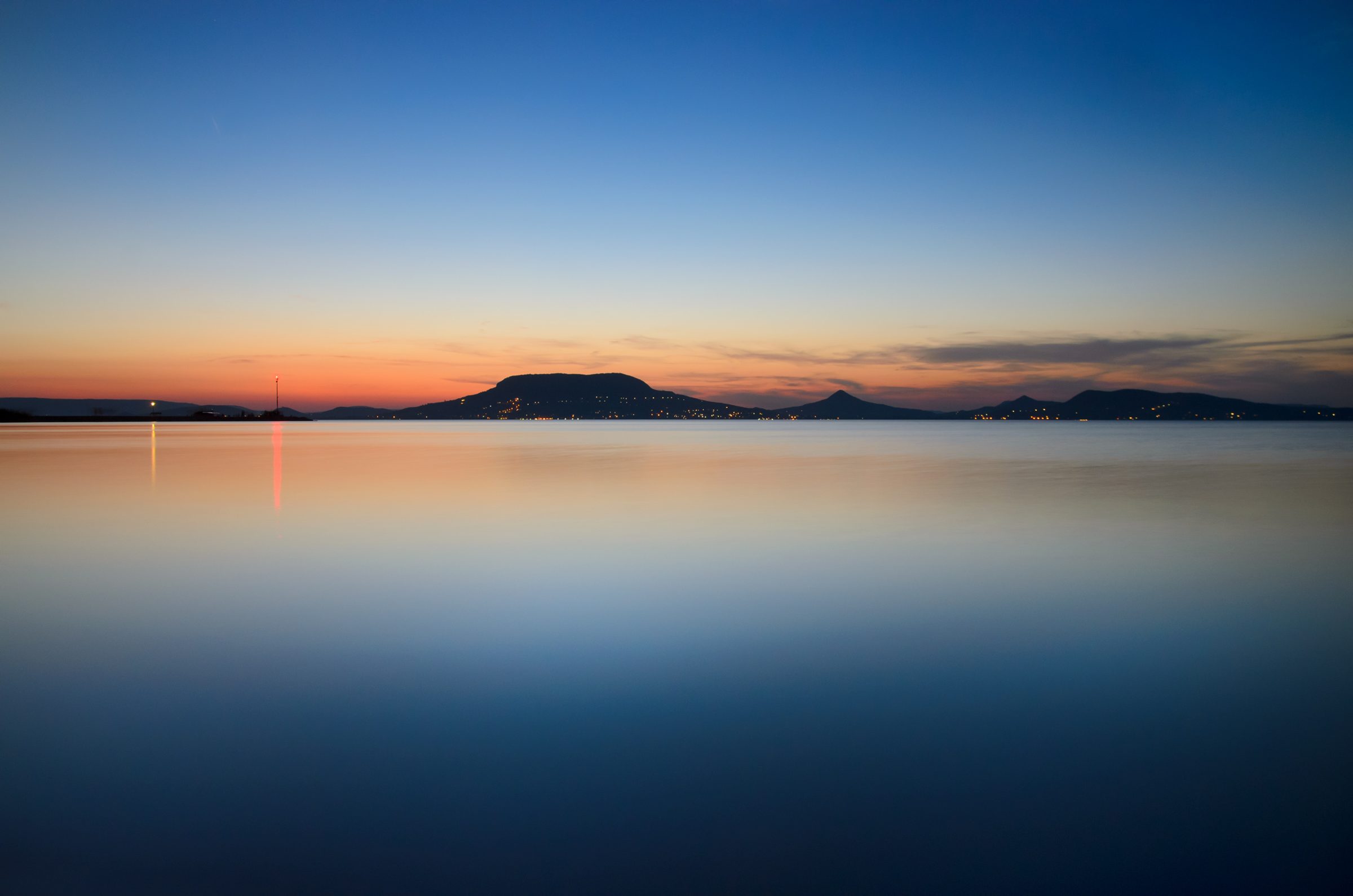 Shoreline and water of Lake Balaton, Hungary