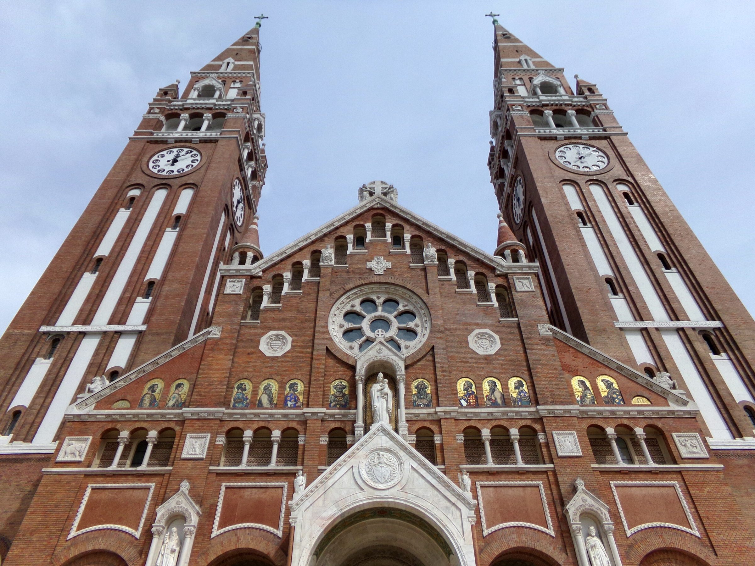 Twin-towered Votive Church in Szeged, Hungary